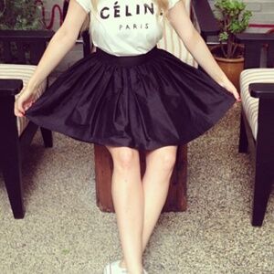 Silk Party Skirt - Size M in black